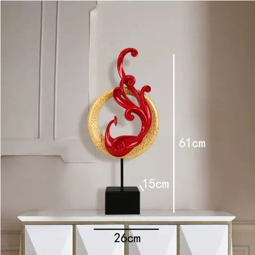 A detailed synthetic resin Phoenix ornament in a choice of rose gold, elegant silver, or festive red colour.