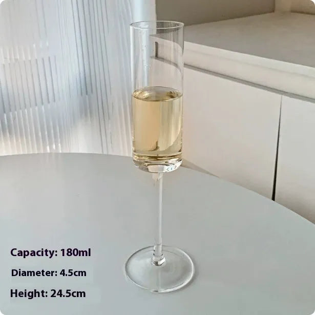 Champagne glasses goblet set with crystal designs including straight tulip waist bevel and flute styles