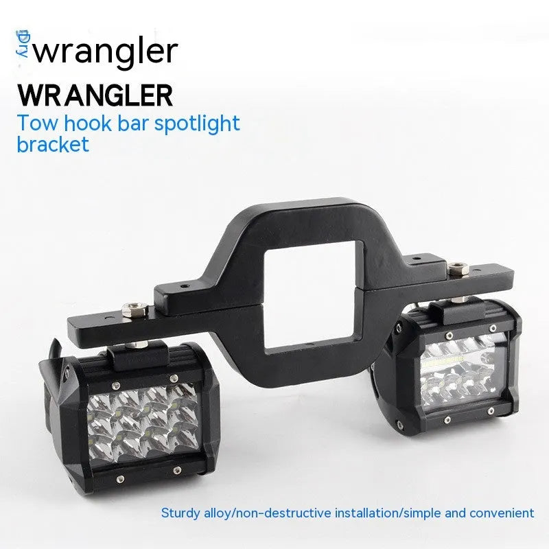 Black aluminium alloy LED reversing light bracket for Jeep Wrangler vehicles