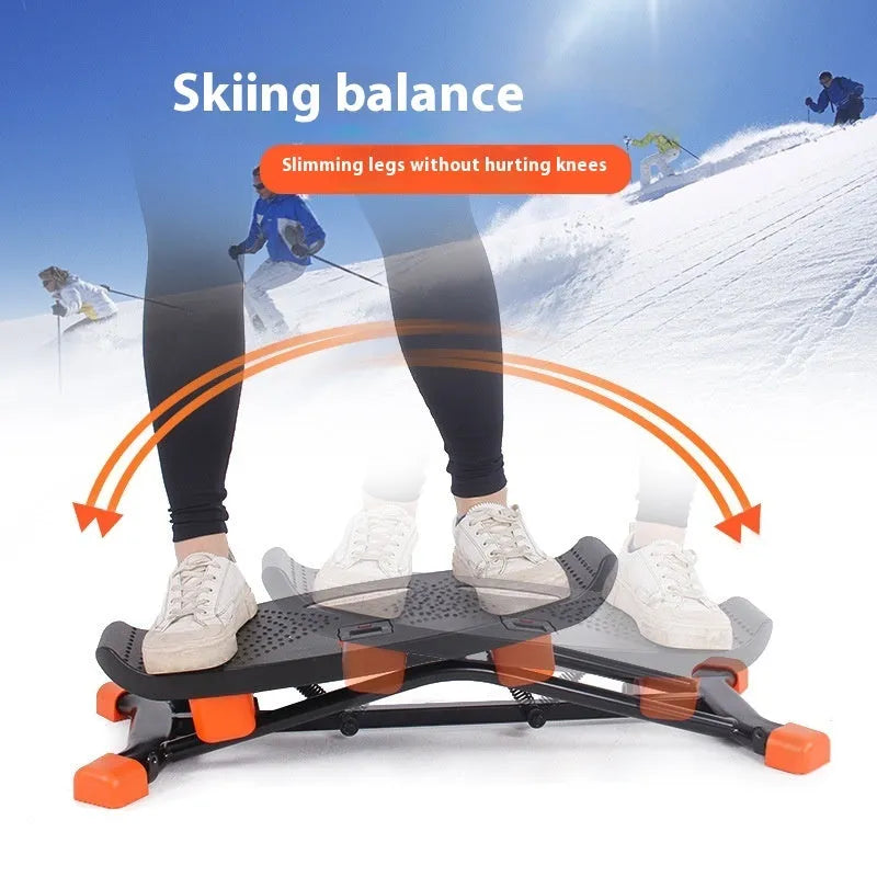 JS101A black mini fitness skiing machine with elastic hand straps