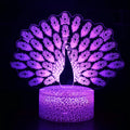 Colourful 3D acrylic USB table lamp with touch control and compact rectangular base.