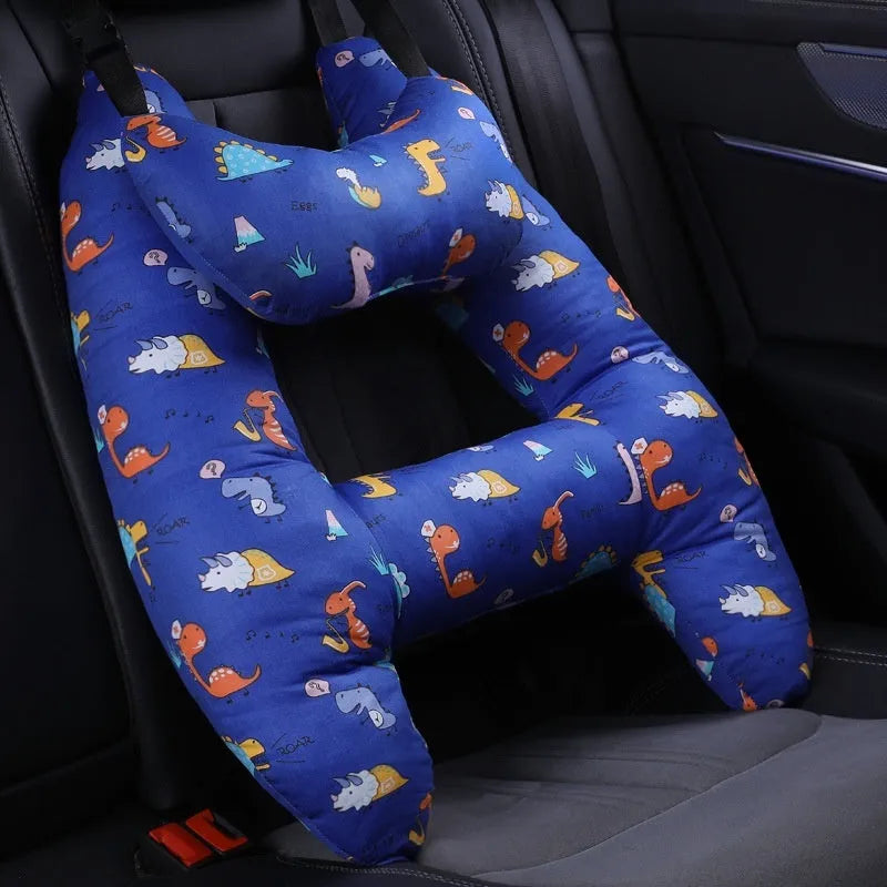 55x70cm car pillow with U-shaped design for headrest mounting and neck support
