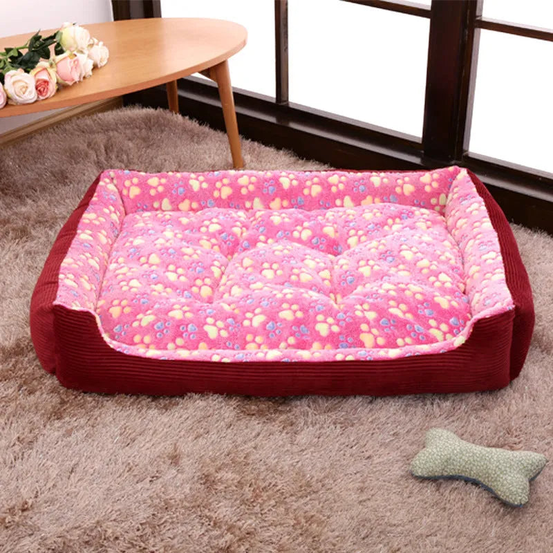 Plush dog bed with bolster sides in beige colour for small dogs