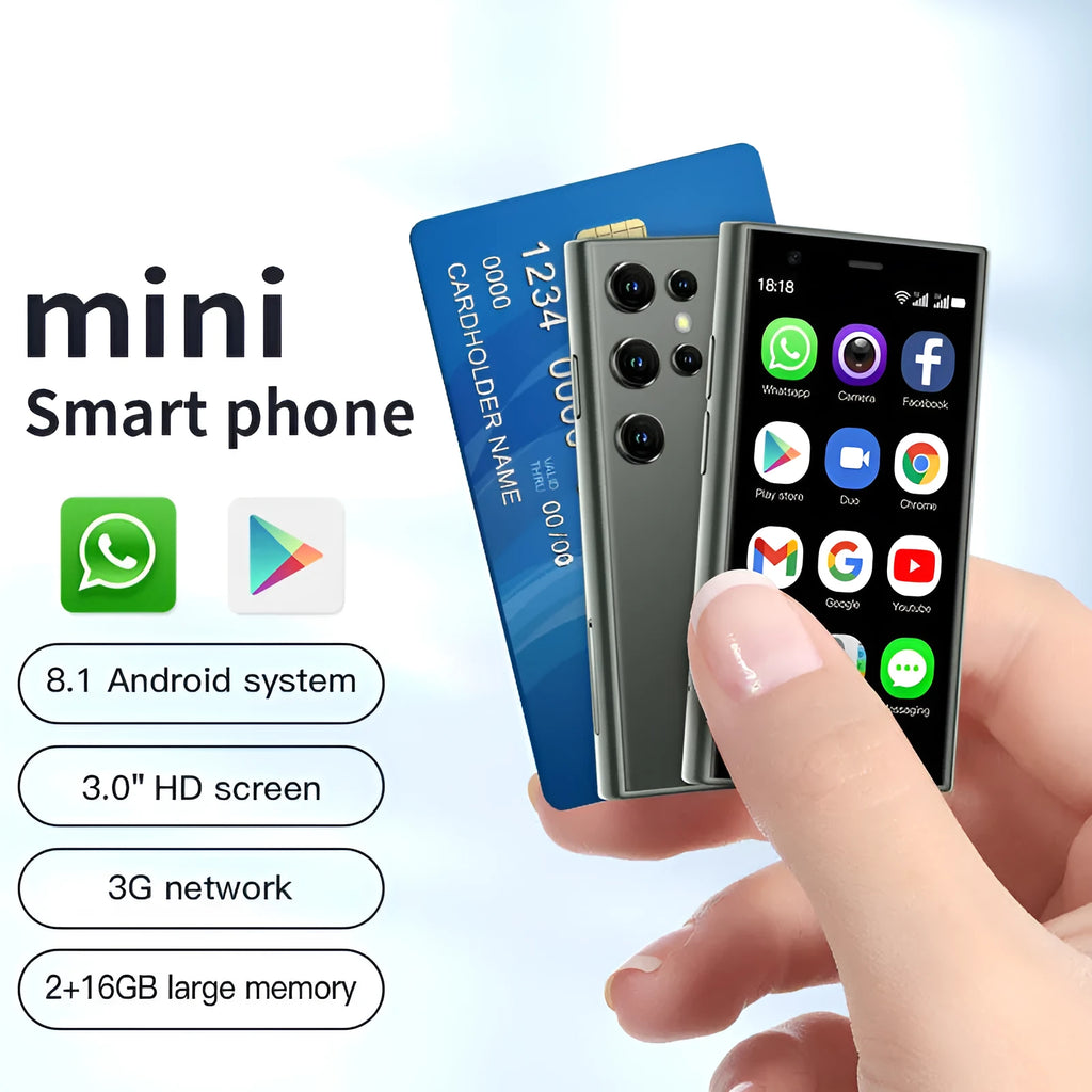 S23PRO XS15 mini smartphone in black, green or pink purple with 30cm screen and straight plate design