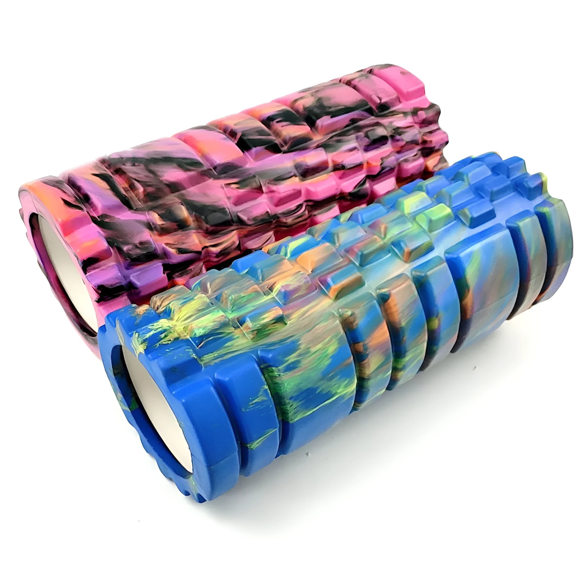 33 cm long camouflage pattern EVA foam roller with 14 cm diameter for fitness and yoga