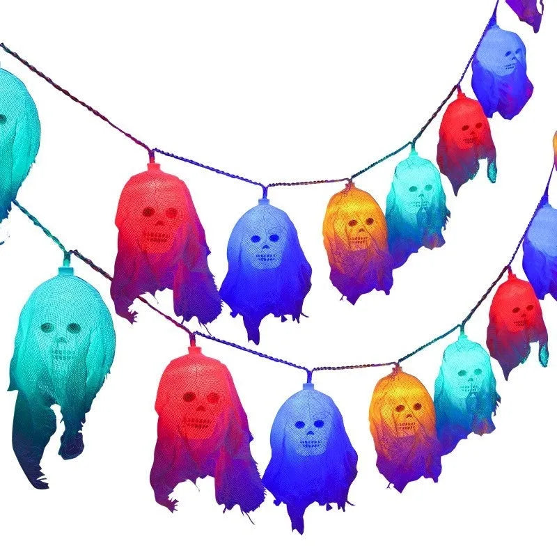 Halloween coloured LED light strand with plastic shell and battery box for indoor wall decoration