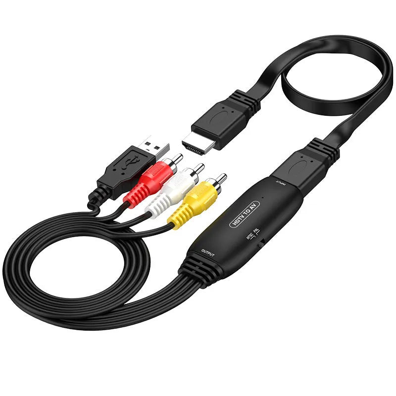 HDMI to AV adapter cable with 110cm length for 1080p video transfer to monitors and projectors