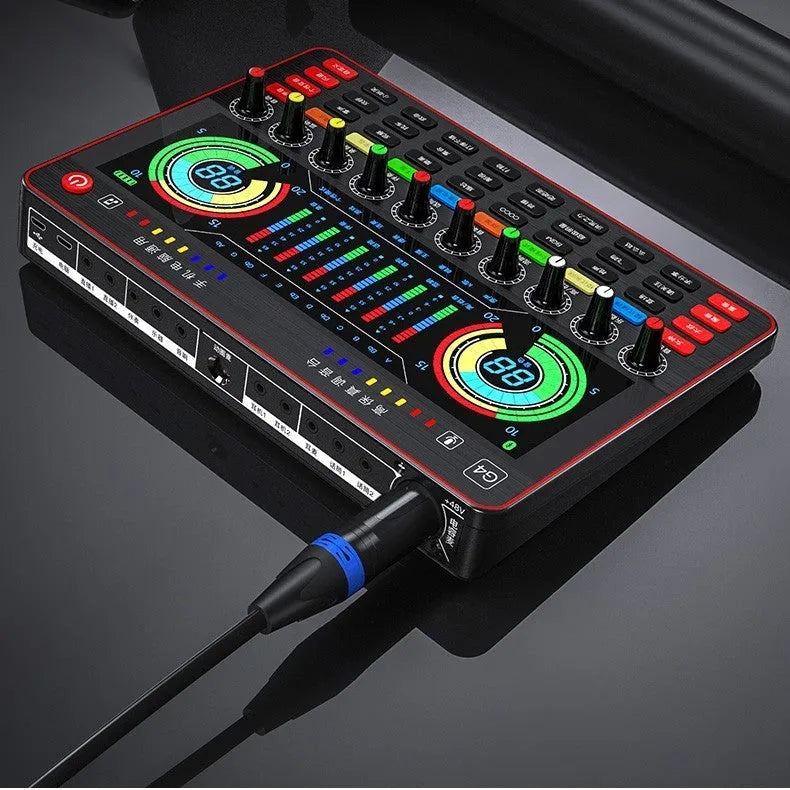 G4 professional USB sound card and capacitor microphone set with colour LCD display and remote control.