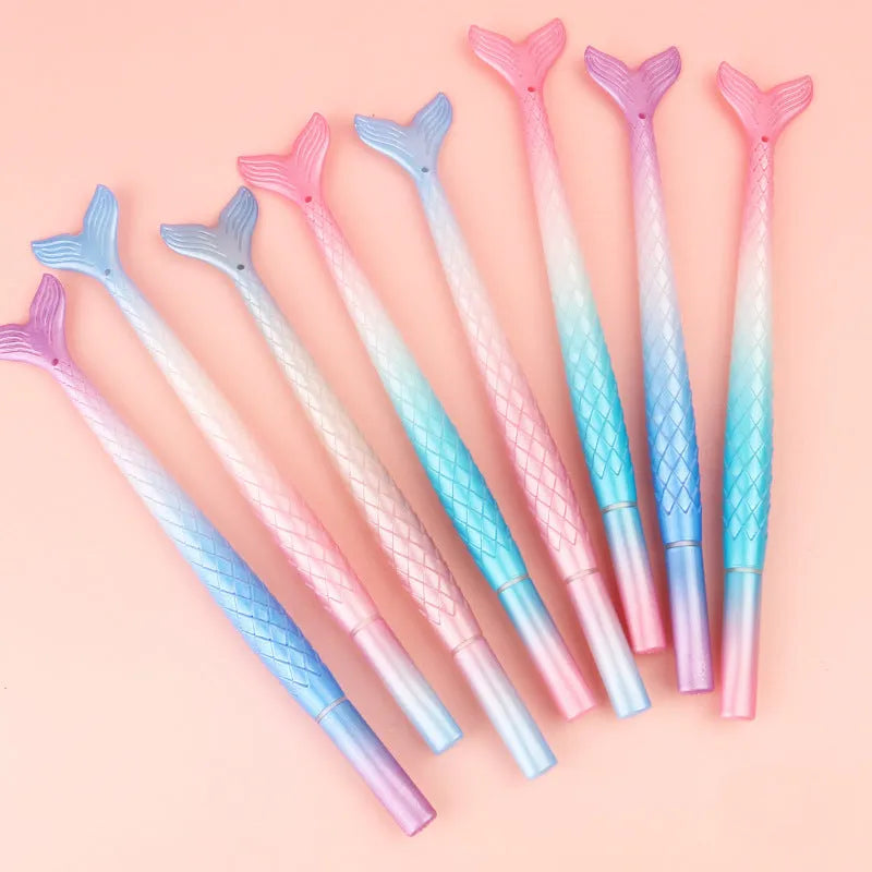 Cartoon mermaid design pen with 0.38mm fine writing tip and plastic shell