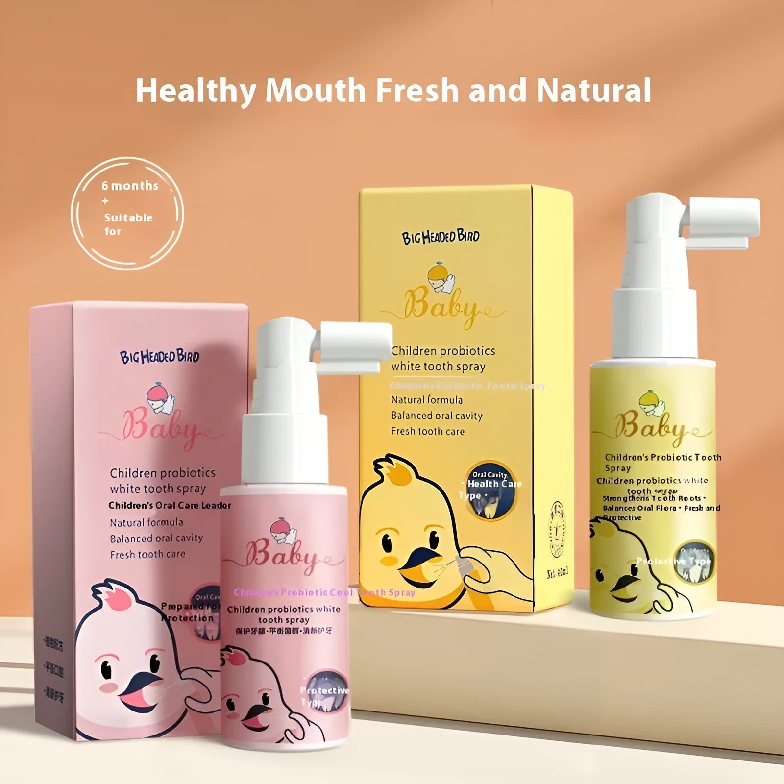 Children's probiotics white teeth cleaning spray bottle with 40ml anticavity oral spray