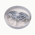 Slow feed dog bowl with rotating silicone lick mat in beard pattern design