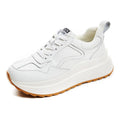 Women's white cattlehide leather casual sports shoes with mesh lining and cross-strap design