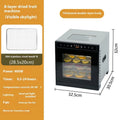Stainless steel fruit dehydrator with 6 or 8 layers and LED panel for drying food