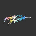 Nightwalker reflective car decal sticker for rear windows shown in black, colourful, and pink colour options.