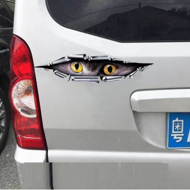3D Tiger Eye and Eagle Eye car bumper sticker with transparent PVC adhesive material