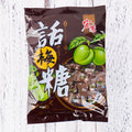 Three bags of Asian fruit hard candies: guava, plum sugar, and tangerine peel flavours