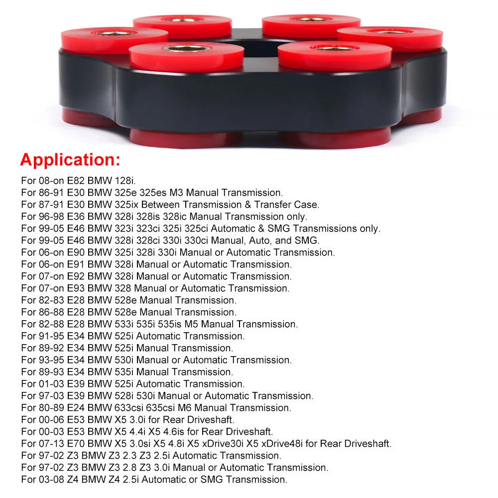 Red polyurethane aluminium BMW drive shaft connecting plate bracket for E46 E36 E30 M3 models