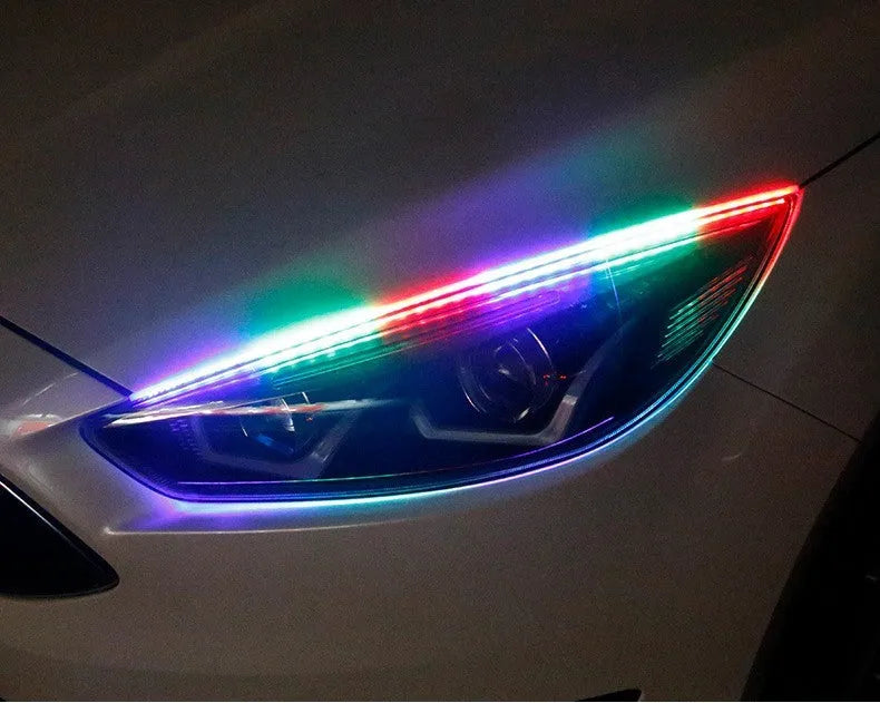 Universal remote control LED daytime running lights with RGB colour changing in three size options