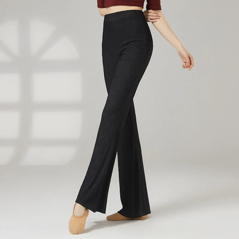 Adult woman's solid colour dance practice pants for classical and sports dance training.