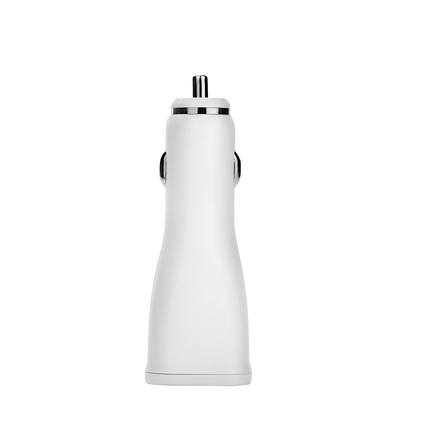 White single-port QC30 fast USB car charger for smartphones with compact design