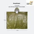 Multifunctional marathon raincoat in orange or army green, 100 x 130 cm waterproof jacket with hood