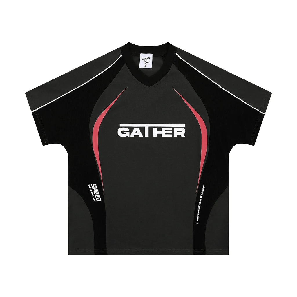 Men's loose fit t-shirt with colour matching letters printed design in polyester fabric
