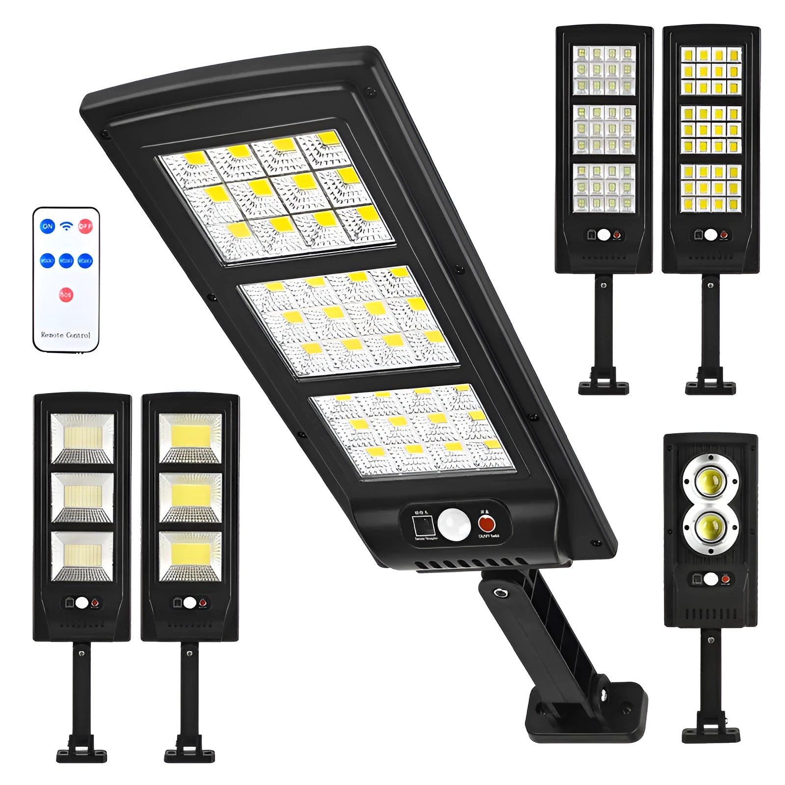 Plastic solar street light with remote control for outdoor garden or pathway illumination