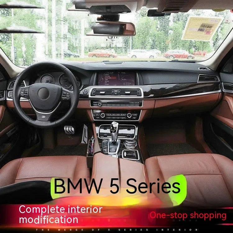 BMW 5 Series interior door handle decorative trim kit with four ABS stainless steel frames