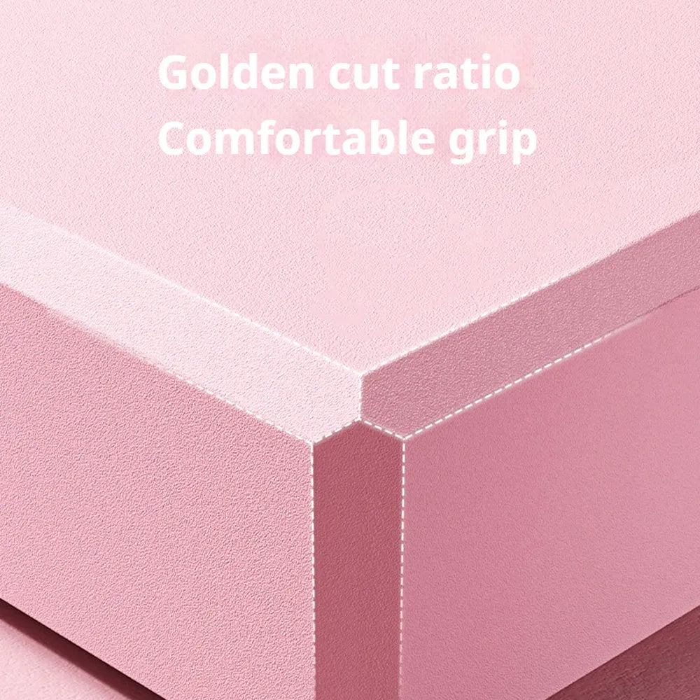 Solid-colour EVA foam yoga block measuring 23x15x7.6cm with grip ridges