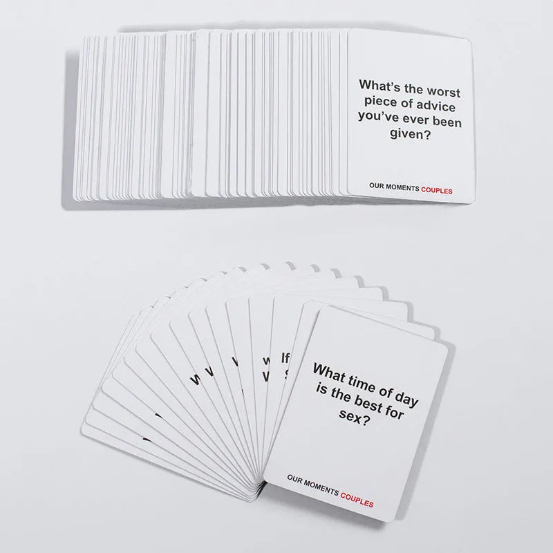 Black coated paper box of Our Time Lovers Edition communication cards for couples, showing dimensions.