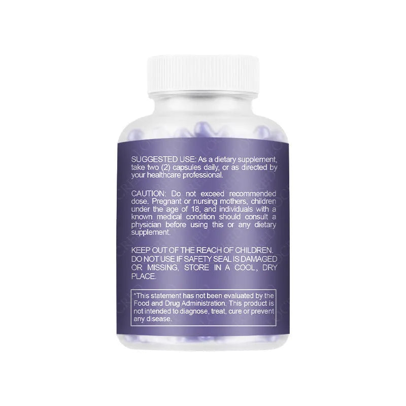 Bottle of vaginal capsule supplement containing 60 capsules for adult women