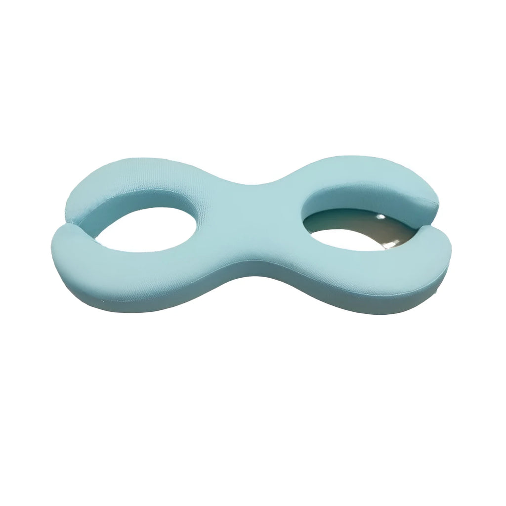 Blue cylindrical memory foam cervical traction pillow showing 6cm and 9cm thickness options