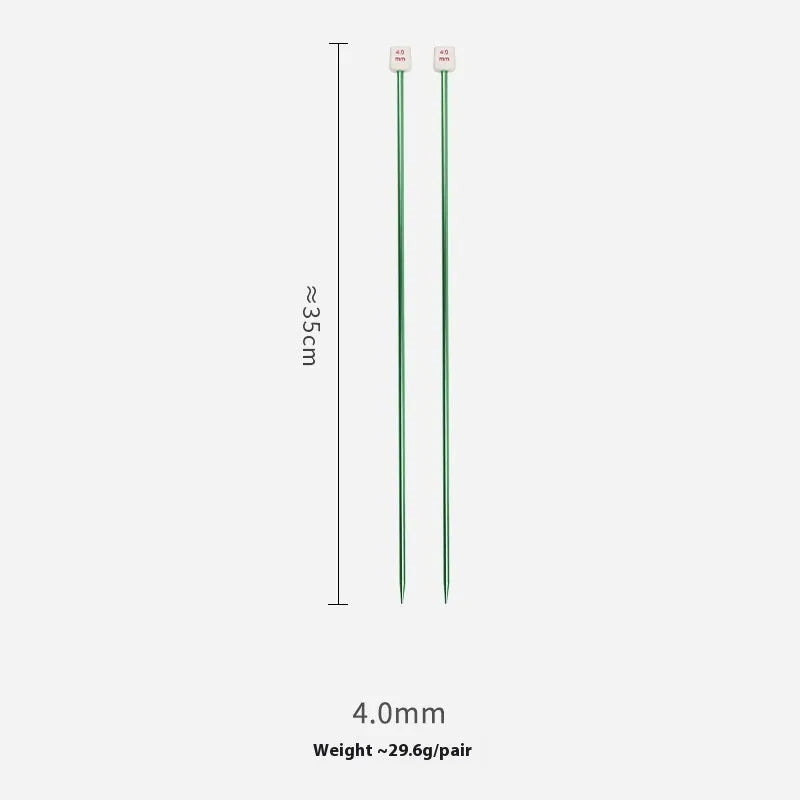 Pair of metal lengthened crochet hooks with caps in sizes 2.0mm to 10.0mm for yarn crafting
