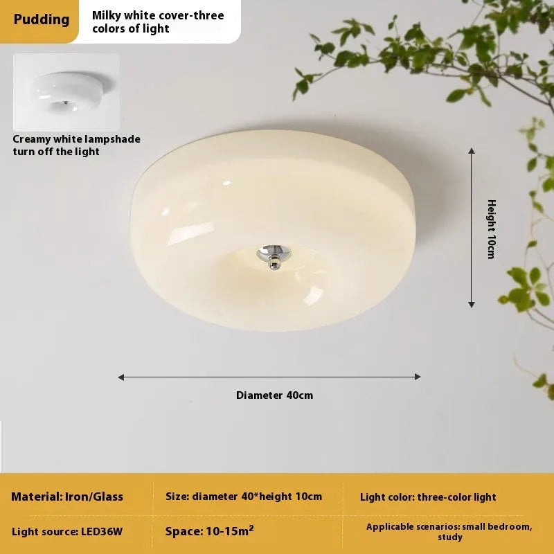 American-style bedroom ceiling light with three-colour settings in cream or white finish