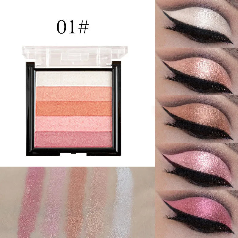 Three-dimensional brightening eye shadow palette with six contour colour styles and 12g net content