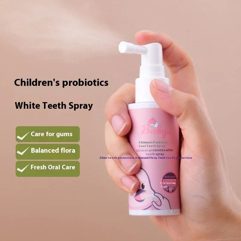 Children's probiotics white teeth cleaning spray bottle with 40ml anticavity oral spray