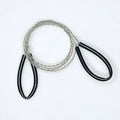 German stainless steel survival wire saw with leather hand case, showing black and red colour options.