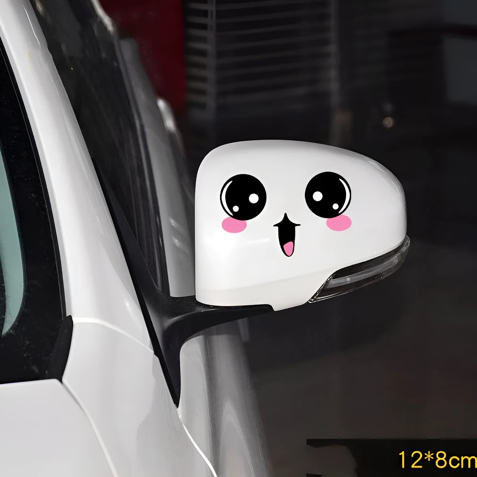 Reflective cartoon eye car body stickers pair for electric vehicle decoration