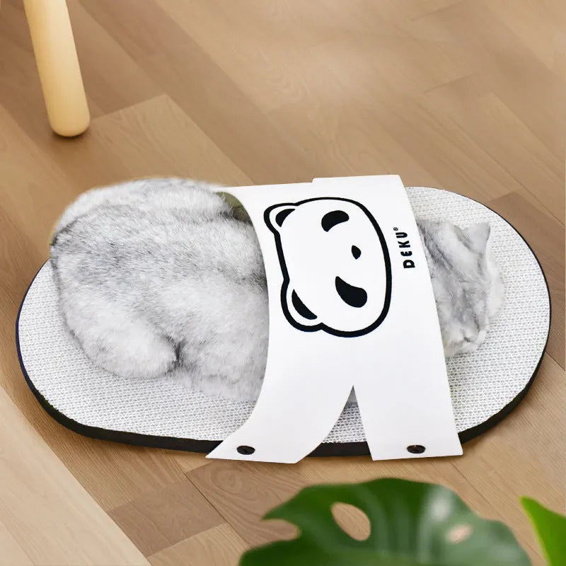 White corrugated paper cat scratch board slipper style design