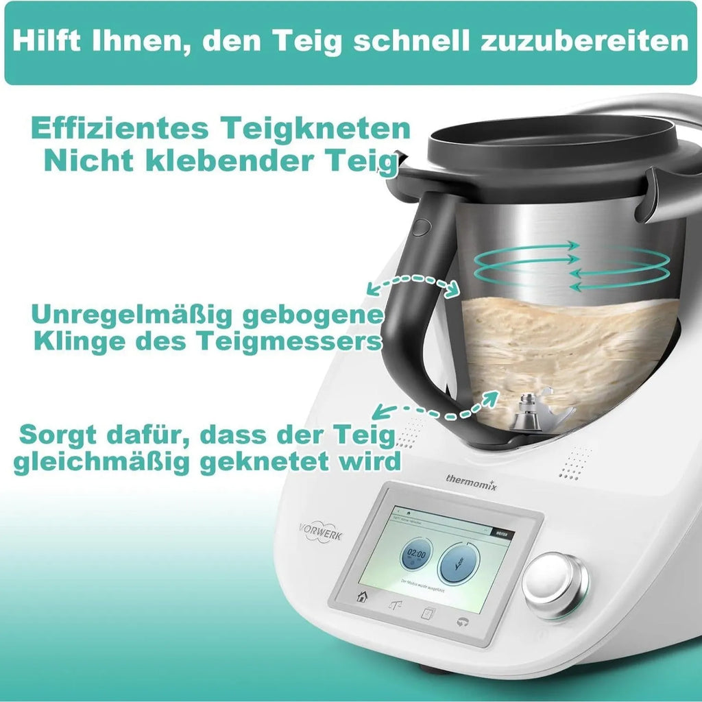 Thermomix TM6 and TM5 stainless steel dough knife replacement with ceramic construction