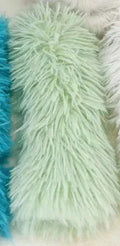 Soft plush cat toy pillow in blue, green, pink, or white, measuring 27cm by 10cm