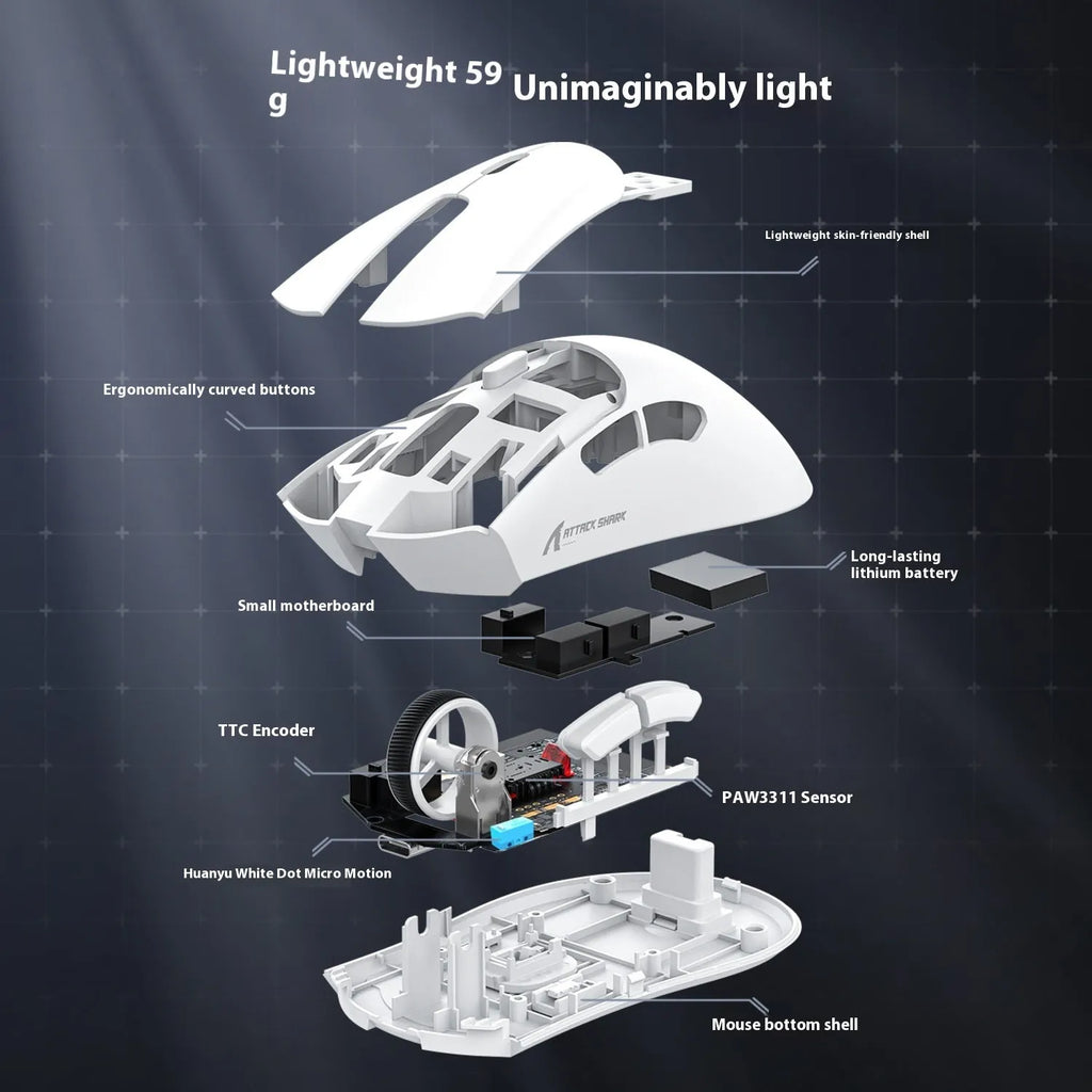 Wireless Bluetooth gaming mouse in black, red or white with three-mode connectivity