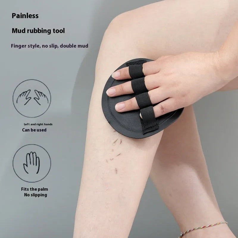 Round cake shaped rubber finger bath massager for women in lace or strap style options