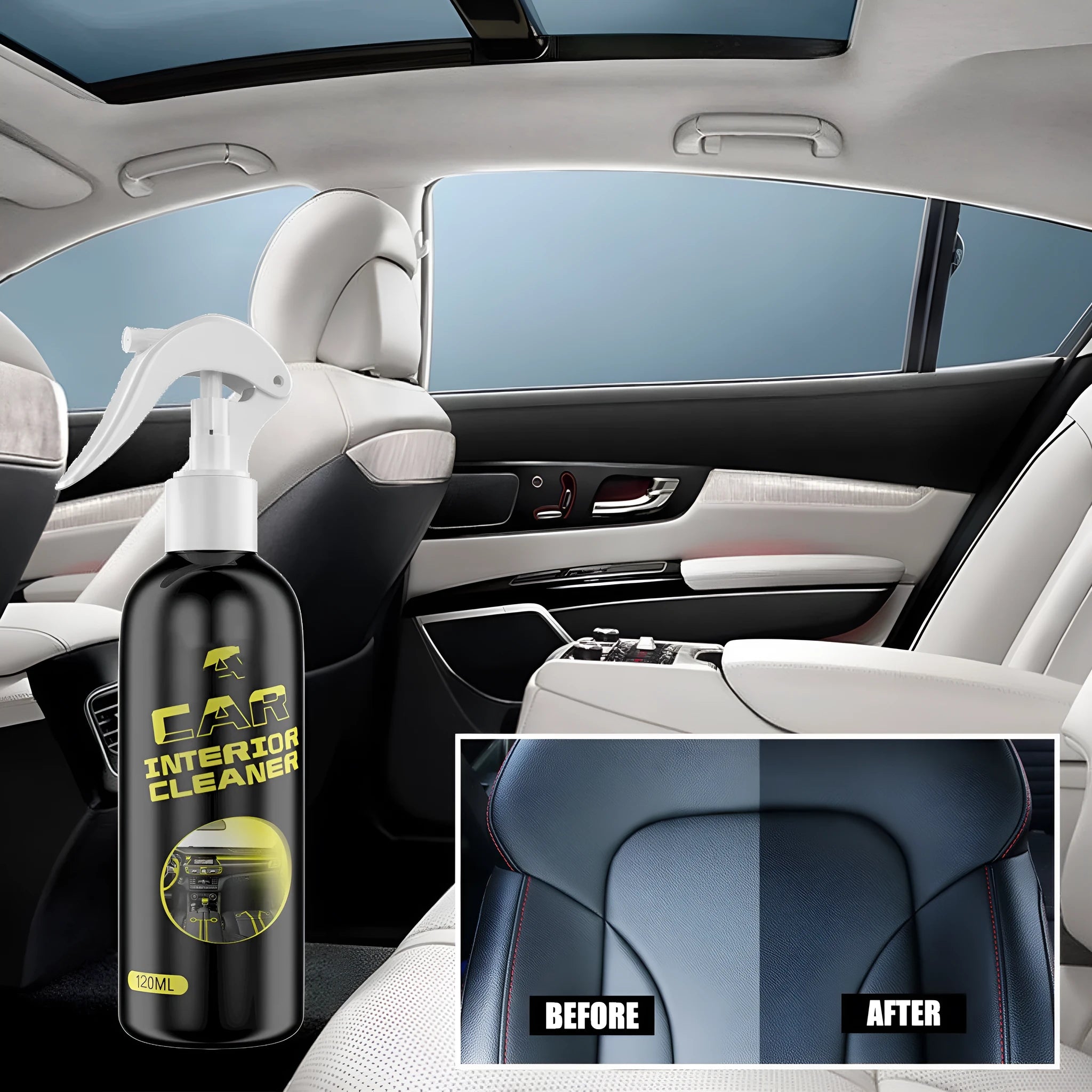 120ml car interior renovation cleaner bottle for leather and plastic dashboard cleaning