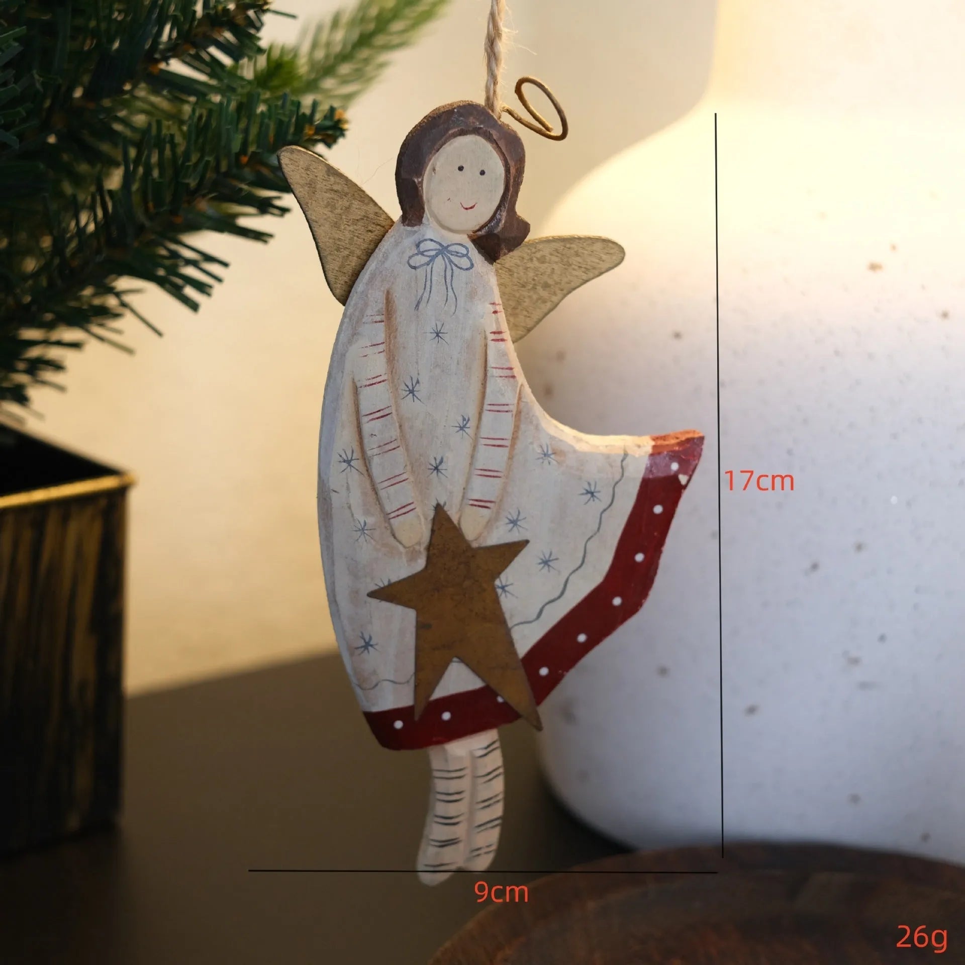 Wooden hand-painted door plate pendant with American country style decoration including heart and letter designs