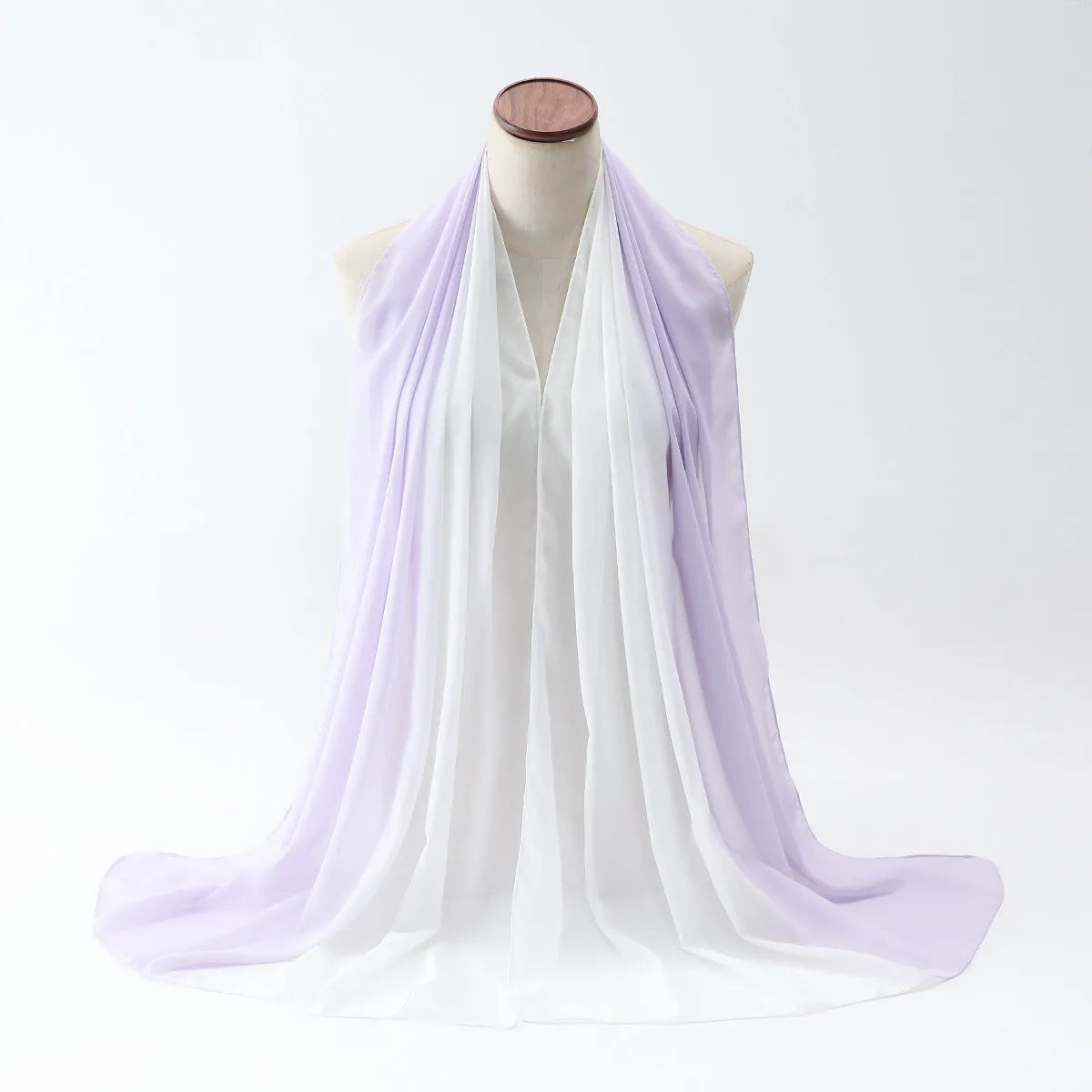 Women's bubble towel texture summer scarf in polyester chiffon showing colour options and 175cm length