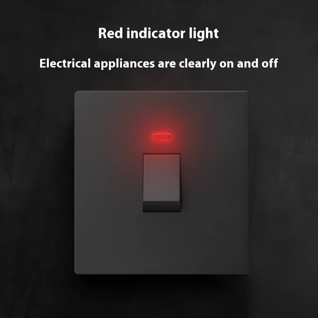 High-power illuminated circuit breaker switch for water heaters and air conditioners in gold finish