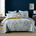 Pure cotton quilted bed cover set with matching pillowcases for 1.5-1.8m beds