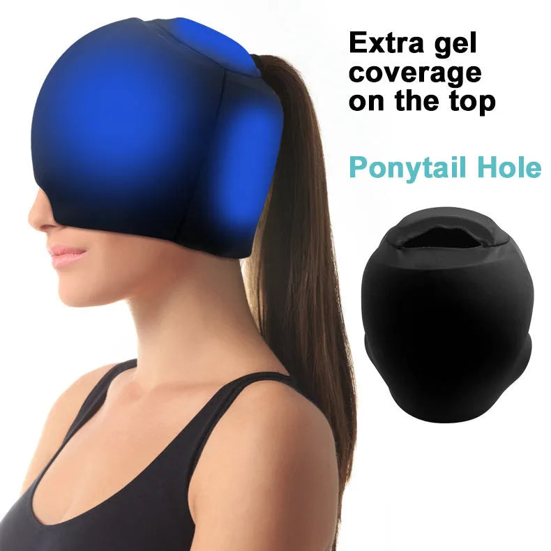 Simple solid colour cold compress cap for headache and fever relief
