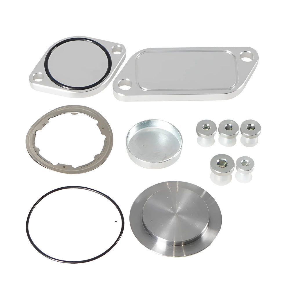 Silver aluminium alloy valve cover for automotive cooler EGR systems.